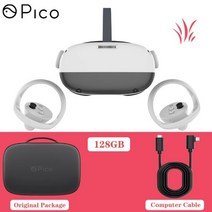 게임 3D 8K 피코 네오 3 VR 스트림 안경 고급 가상 현실 헤드셋 4K 디스플레이 256GB Metaverse Avatar, WHITE