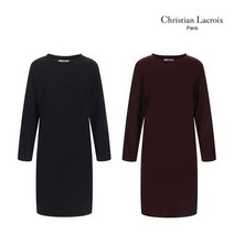 크리스찬라크르와 크리스찬 라크르와 여성 이중직 울 100 니트 원피스