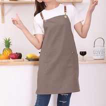 심플 모던한 카페앞치마 브라운 주방 공방 애견샵 미용사 학원 리본앞치마 캠핑앞치마 공방작업복 세련된여름앞