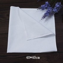 화이트 코튼 테이블 냅킨 48x48cm 천 냅킨 손수건 호텔 웨딩 파티 테이블 장식 테이블 냅킨 1 피스, 40x40cm