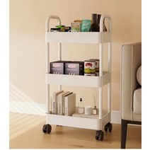 생활로켓단 3단 이동식 선반 트롤리, 화이트