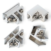 유리브라켓 유리연결 고정브라켓(무타공), 6.H자 50x40mm 크롬 12T용