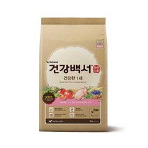건강백서 견종별 기능별 건식사료 2kg+애니홀릭 엘라이신스틱 5피 증정품, 피부