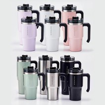 오슬로 리블로 스텐 손잡이 텀블러 / 대용량 벤티 보온보냉 뚜껑&빨대 보온병, 900ml, 그린