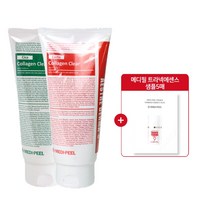[정품] 손담비 클렌징폼 메디필 레드락토 콜라겐 클리어+그린 시카 콜라겐 클리어 300ml+메디필 샘플5매(랜덤) 예민 민감피부 피부진정 여드름 지성피부 모공 대용량 딥 폼클렌징, 2개