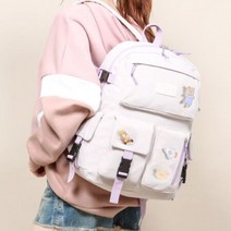 [알티피아] 학생 가방 캐주얼 여성 고등학생 책가방 아이보리