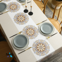 Furong 식탁보 방수 기름 방지 세탁 및 화상, 120*120cm (정사각형 테이블에 적합), 재스퍼 랑샹 (방수 및 방유)