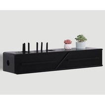 셋탁박스 벽걸이 브래킷 사운드바 거실 스피커 랙 콘센트, 웜 화이트(120 cm)