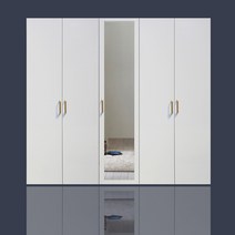 이안 하이글로시7자 장롱셋트 7자옷장셋트, 도어옷장+400거울이불장+도어이불장, 화이트