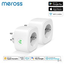 메로스 16A EU 와이파이 알렉사 구글 어시스턴트 스마트Things 용 전원 모니터링 포함, EU Plug 2 Piece