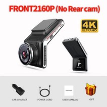 어라운드뷰 dvr wifi dash cam 4k gps dashcam uhd2160p 역방향 비디오 레코더 자동 24h 주차 모니터링 sam o 후방 카메라, 전면2160p, 협력사, 64g