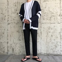 썸머 오픈 가디건 여름 간절기 남자 오버핏 커플 교복 카디건 에어컨 얇은 흰색 네이비 검정