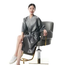 실크 미용 가운 10장 세트 미용실 이발 가운 컷트보 염색보 바버샵 헤어보, 골드 그레이x10장