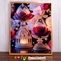 랜턴 드림 캐처 풍경 크로스 스티치 DIY 자수 패턴 수제 수공예 취미 쥬얼리 판매실 장식, HMA92524+80x100cm+11CT Silk Th