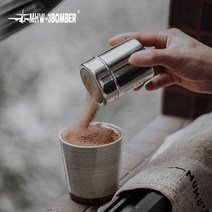 MHW-3BOMBER 슈가 파우더통 홈베이킹 말차 코코아 시나몬 시즈닝 통 150ml, 라이트 블랙 L-250ml