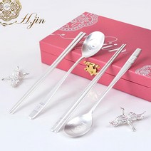 [도도예] H.jin 쌍학 은수저 2인세트 플러스 (부부수저) 은수저 2p + 수저받침 2p + 정품케이스, 은수저 2p + 수저받침 2p + 케이스 x 1세트