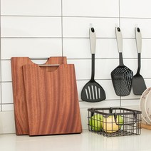 PTNL 나무도마 우단 나무 통나무 절단 가정용 도마 곰팡이 균열 방지 수납편리 손잡이, 우단나무도마44*30*3(3-4인용)