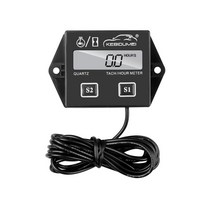 RPM측정기 타코미터 타코메타 12v 오토바이 엔진 tach Hour Meter 게이지 LCD 디스플레이 방수 자동차 모터, 01 Black