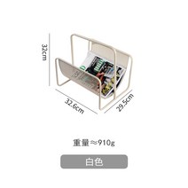 매거진랙 북유럽 간단한 창조적 인 핸드 헬드 U 자형 신문 랙 책 문서 분류 보관 단철 실내 바닥 장식품, 화이트