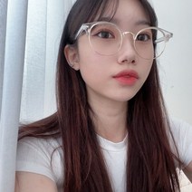 VANANA2 남녀공용 유니섹스 데일리 캐주얼 꾸안꾸 배색 투컬러 타원형 반무테 심플 포인트 블루라이트 차단 2color