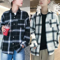 오너클랜 베이지체크셔츠 체크무늬남방 체크셔츠 커플남방