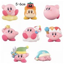 애니메이션 게임 커비 액션 피규어 장난감 핑크 만화 PVC 를 크리스마스 선물 6-8 개, 02-B 8PCS