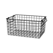 캠핑 팬트리 정리 수납 리빙 바구니 와이어바스켓 블랙 370*260*180mm, 단품