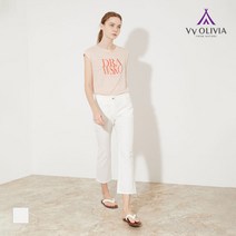 레터링 자수 부츠컷 팬츠_VVCDL3M4211