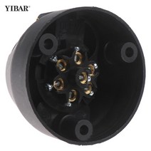 12V 7 방향 토우바 견인 소켓 유럽 표준 트레일러 소켓 검정색 반투명 재료