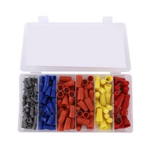 158Pcs 5 색상 전기 와이어 커넥터 트위스트 온 스크류 터미널 스프링 삽입 너트 구색 설정 캡, 보여진 바와 같이, 하나