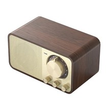 휴대용스피커 나무 블루투스 호환 5.0 스피커 레트로 클래식 사운드 박스 스테레오 서라운드 슈퍼베이스 서브 우퍼 AUX FM 라디오 컴퓨터 PC 용, [01] 나무