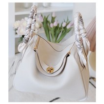 린디 백 두단 소가죽 리치 문양 닥터 여성 숄더 토트, 화이트ㅡ30ㅡ골드버튼