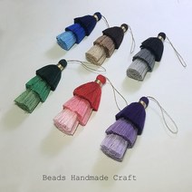 [비즈엔케이] 3단 그라데이션 태슬 DIY 비즈공예 만들기재료, 1개, 브라운