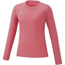 MIZUNO [Mizuno] 훈련 장거리-슬리드 티셔츠 나비 드라이 땀 땀-흡수 퀵 건조 내부 속옷 UPF15 태양 보호 레이디 핑크 레모네이드 / 흰색 XL