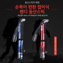 야외산행 트래킹 지팡이 등산스틱 초경량 핸디 접이식 2개 세트, L(롱타입)_스카이