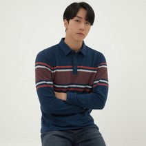 [지센남성] 남성 배색 긴팔 카라 티셔츠 ZISHEN MSTSMA64
