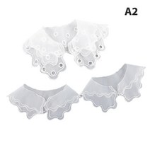 레이스 넥케이프 페이크 카라 탈부착 스타일 분리형 단색 복고풍 격자 무늬 체크 쉬폰 반 셔츠 블라우스 조정 옷