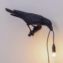 스테인드 글라스 스탠드 스테인 조명 수지 행운의 새 까마귀 벽 램프 테이블 램프 야간, 블랙 오른쪽, 우리 플러그