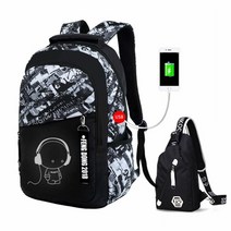 신학기 책가방 십대 소년을위한 2 개대 학교 가방 bookbag 어깨에 매는 가방 학생 배낭 학교 배낭 소년 가슴 가방 팩 남자 백 팩