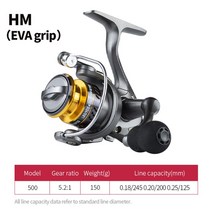 소형전동릴 전동릴 배터리 빙어 방짜 지우개 LINNHUE 미니 낚시 릴 500 사이즈 스피닝 최대 드래그 58kg 초, 05 HM500eva grip, HM500(eva grip)