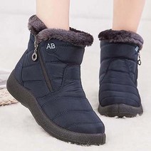 Women Boots Snow Flat Ladies Shoes Waterproof Zipper For Comfortable Fur Mujer Winter, 07 41, 08 blue boots_07 41