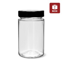 MIR (1BOX) 유리병 일자형 딥캡 180ml(H) 원형 하이 (24개입) 잼병 유리밀폐용기