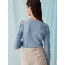 Kuho plus Cut Out Ribbed Top 스카이블루