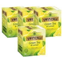트와이닝 녹차 레몬 티백 10개 Twinings Green Tea Lemon Tea Bags, 4팩