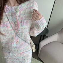V넥 데일리룩 상하의 원피스 플라워 여성 캐쥬얼 셔츠 니트 투피스 여성스런 쇼트 긴팔 카디건