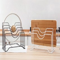 철제 주방용품 정리 렉 도마 보관 행주 걸이 거치대 칼 꽂이 4구 받침대, 화이트