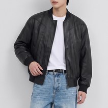 스몰더 남자 비건 레더 블루종 자켓 상품 사진