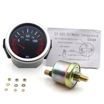 유면계 유량계 /52mm 범용 오일 압력 게이지 1/8NPT 센서 0 ~ 100 PSI 백색 LED 백라이트 연기 Len 자동차, 01 oil press gauge