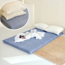 ll0II삼단 바닥에까는이불 요솜세트 손님용 두꺼운 바닥요매트 누빔 접이식 3단 싱글 요패드［lI］, 그레이