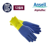Ansell(안셀)-알파텍(AlphaTec®) 87-224X 내화학 케미칼장갑 케미프로(12켤레), 12개